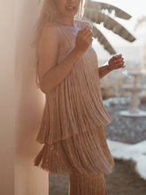 Load image into Gallery viewer, Fashion Sexy Suspender Fringed Midi Dress