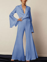 Load image into Gallery viewer, Sexy and Elegant Deep V-neck Flared Jumpsuit