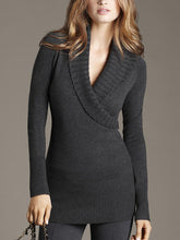 Load image into Gallery viewer, Casual Long-sleeved V-neck Knitted Top