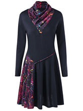 Load image into Gallery viewer, Heaps Collar Splatter Paint Long Sleeve Dress