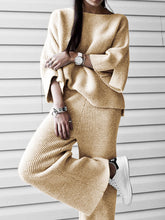 Load image into Gallery viewer, Warm Split Long-sleeved Sweater Pants Two-piece Suit