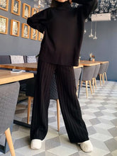 Load image into Gallery viewer, Women'S Casual Solid Color High Neck Knitted Two-Piece Suit