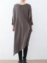 Load image into Gallery viewer, Casual Women'S Scarf V-Neck Irregular Sweater Dress