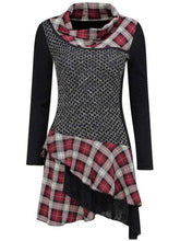 Load image into Gallery viewer, Plaid Printing Long Sleeves Dress