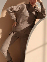 Load image into Gallery viewer, Turtleneck Cashmere Knitted Sweater Pants Suit