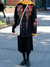 Load image into Gallery viewer, Fashion Round Neck Print Elderly Autumn and Winter Jacket