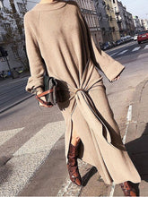 Load image into Gallery viewer, Fashion Round Neck Loose Lace Knitted Dress