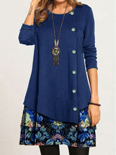 Load image into Gallery viewer, Casual Loose Round Neck Floral Long Sleeve Dress