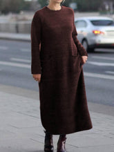 Load image into Gallery viewer, Autumn Winter Solid Color Casual Cotton Dress