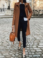 Load image into Gallery viewer, Fashion Stand-up Collar Casual Solid Color Woolen Ladies Coat