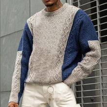 Load image into Gallery viewer, Men'S Contrast Stitching Twisted Casual Sweater