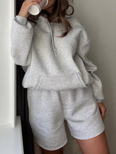 Load image into Gallery viewer, Fashion Solid Color Hooded Loose Casual Two-piece Suit