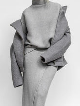 Load image into Gallery viewer, Fashion Solid Color High Collar Casual Long Sleeve Two-piece Suit