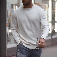 Load image into Gallery viewer, Men'S Fashion Casual Round Neck Distressed Sweater