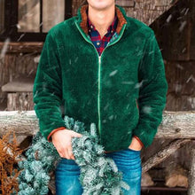 Load image into Gallery viewer, Casual Retro Dark Green Sports Sweater