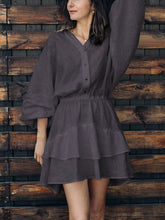 Load image into Gallery viewer, Long Sleeve V-neck Casual Dress