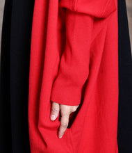 Load image into Gallery viewer, Retro Contrast Color Loose Bat Sleeve Women'S Sweater Dress