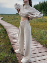 Load image into Gallery viewer, Casual Solid Color Loose Knit Two-piece Suit