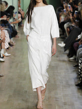 Load image into Gallery viewer, Fashion Casual Loose Solid Color Three-quarter Sleeve Jumpsuit