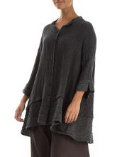 Load image into Gallery viewer, Retro Floral Pattern Crinkled Ash Long Sleeve Shirt