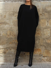 Load image into Gallery viewer, Loose Round Neck Casual Solid Color Long Sleeve Dress