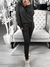 Load image into Gallery viewer, Casual Long Sleeve Loose Solid Color Two-piece Suit