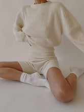 Load image into Gallery viewer, Fashion Long-sleeved Round Neck Knitted Solid Color Two-piece Suit