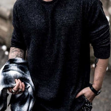 Load image into Gallery viewer, Fashion Black Round Neck Long Sleeve Sweater