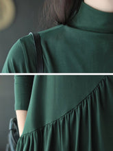 Load image into Gallery viewer, Fashion Solid Color High Neck Loose Dress