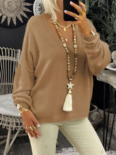 Load image into Gallery viewer, Casual Long-sleeved V-neck Knitted Sweater Top
