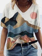 Load image into Gallery viewer, Ladies Fashion Art Print Short Sleeve Top
