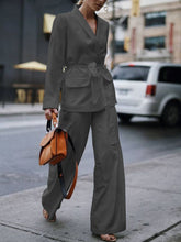 Load image into Gallery viewer, Women&#39;s Belted Two-piece Suit
