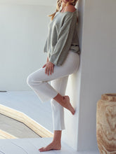 Load image into Gallery viewer, Off-shoulder Long-sleeved Solid Color Casual Suit
