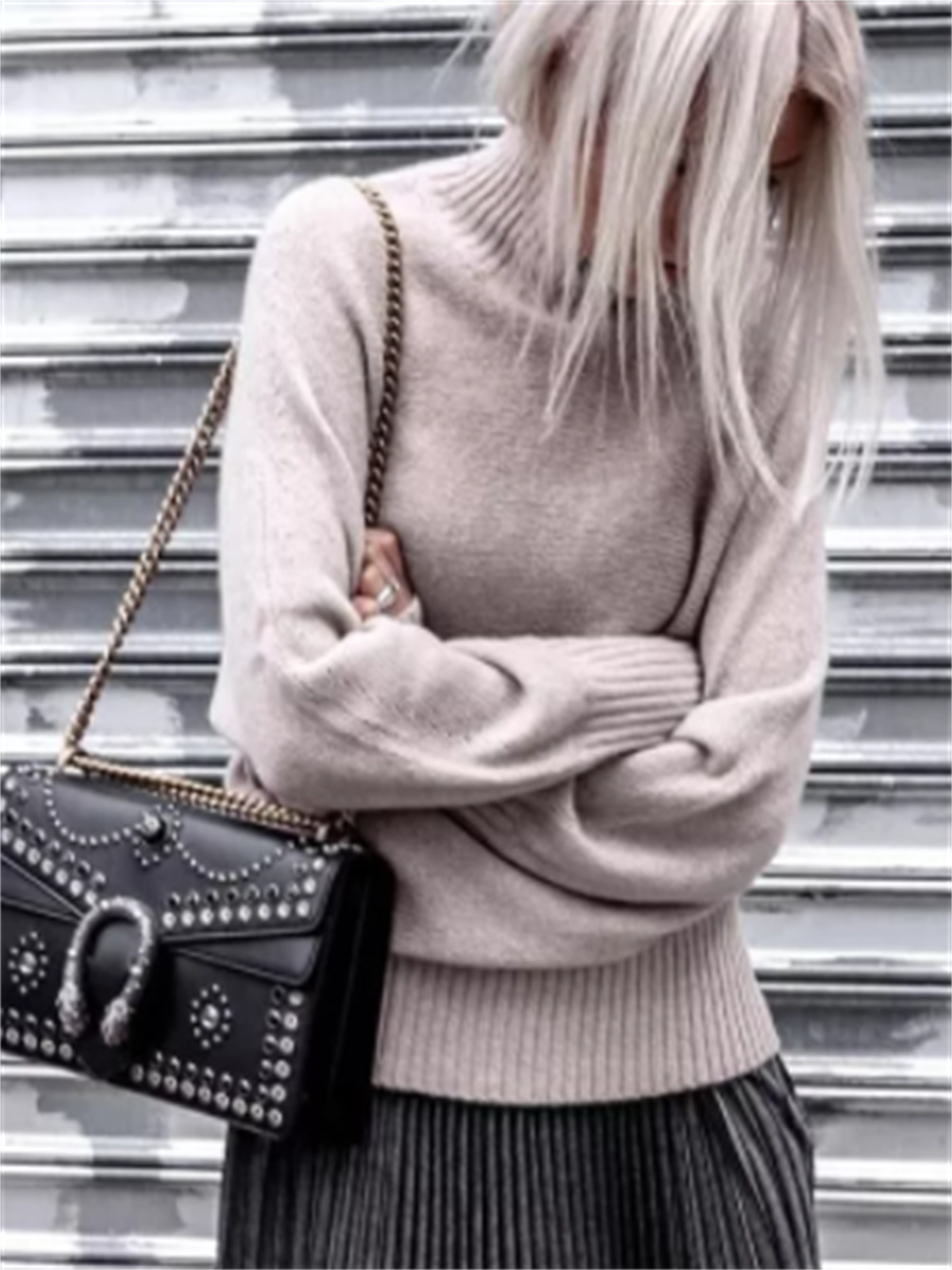 Fashion Women'S Knitted Sweater Pleated Skirt Suit