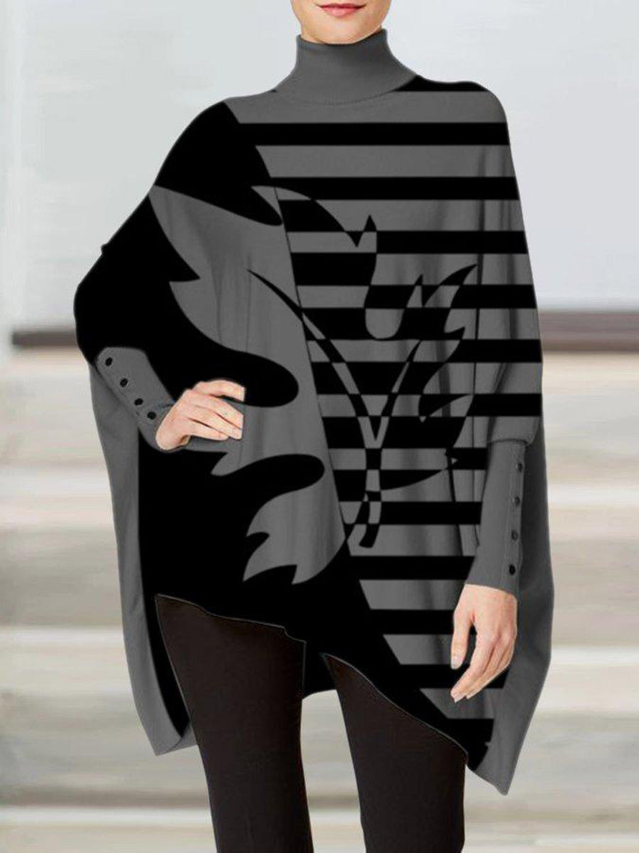 Fashion Stripes Batwing Casual Shirts & Tops