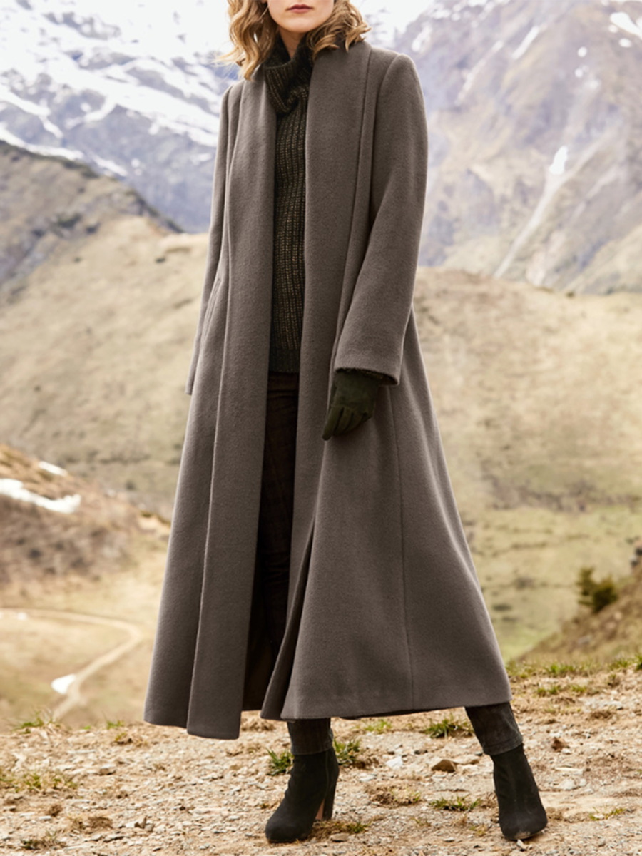 Fashion Long-Sleeved Lapel Warm Coat