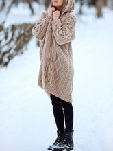 Load image into Gallery viewer, Autumn And Winter Warm Hooded Twist Women&#39;S Knitted Jacket
