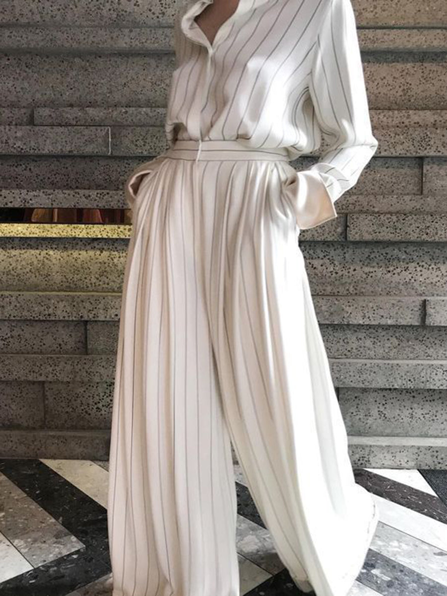 Fashion Loose Long Sleeve Shirt Pants Suit