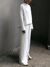 Load image into Gallery viewer, Fashion Solid Color Round Neck Long Sleeve Two-piece Suit
