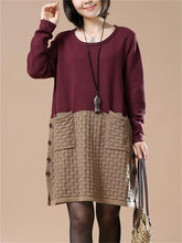 Load image into Gallery viewer, Casual Women&#39;S Color Matching Sweater Dress
