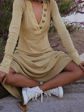 Load image into Gallery viewer, Solid Color V-Neck Knitted Dress
