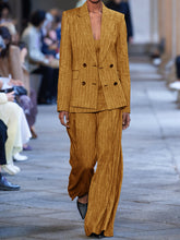 Load image into Gallery viewer, Two-piece Fashion V-neck Double-row Vertical Pattern Casual Suit
