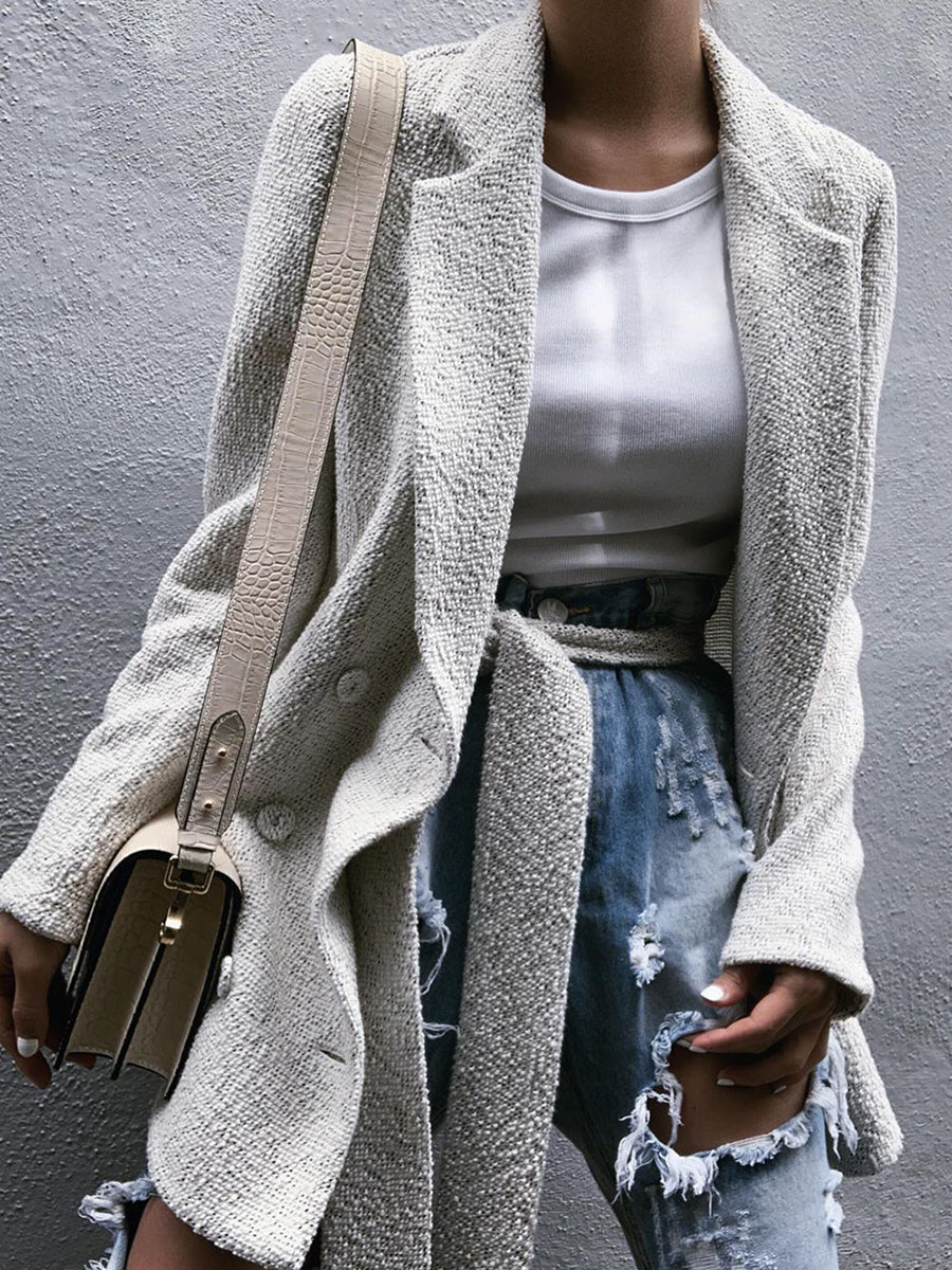 Solid Color Lapel Shirt Coat