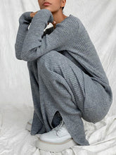 Load image into Gallery viewer, Round Neck Long Sleeve Trousers Knitted Women&#39;s Suit
