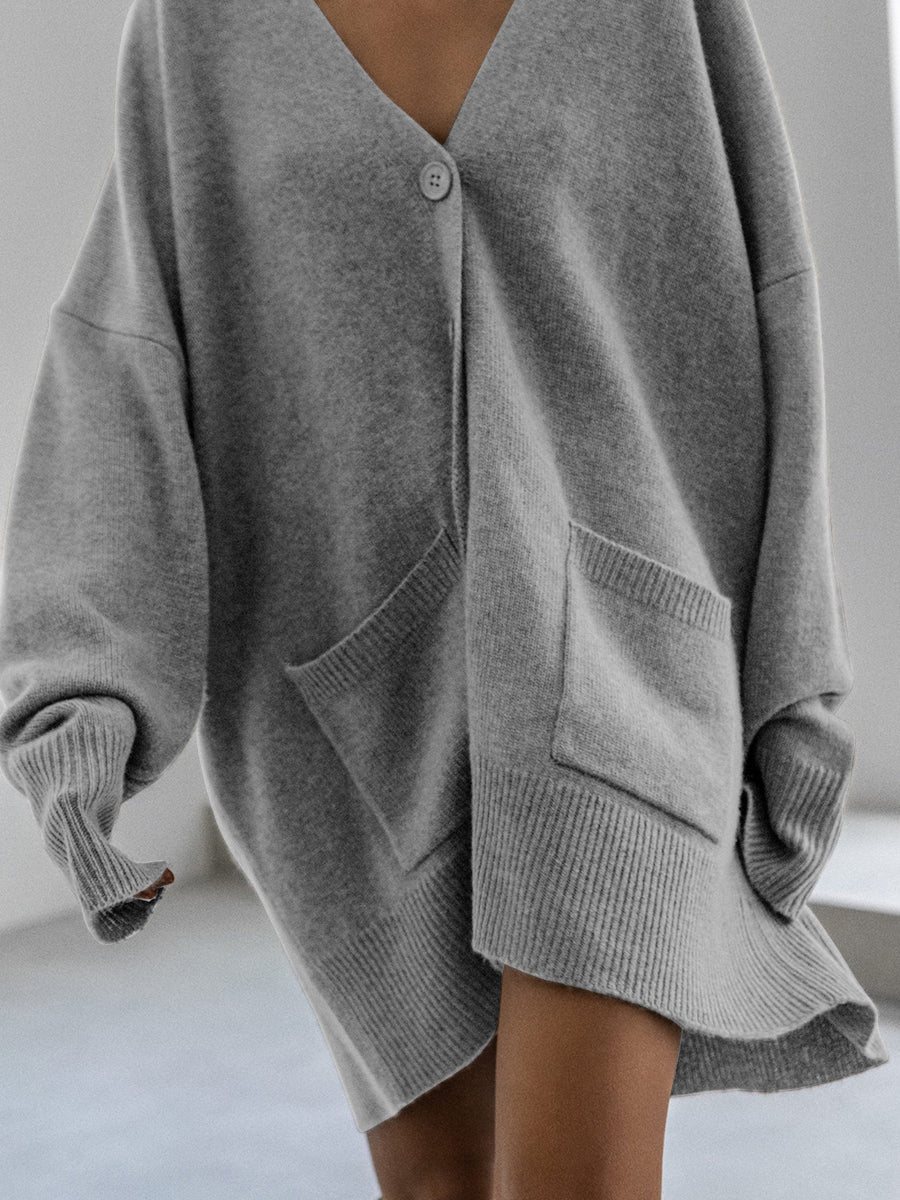 Loose V-Neck Casual Sweater Cardigan