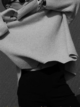 Load image into Gallery viewer, Irregular Hem Turtleneck Casual Loose Knit Sweater
