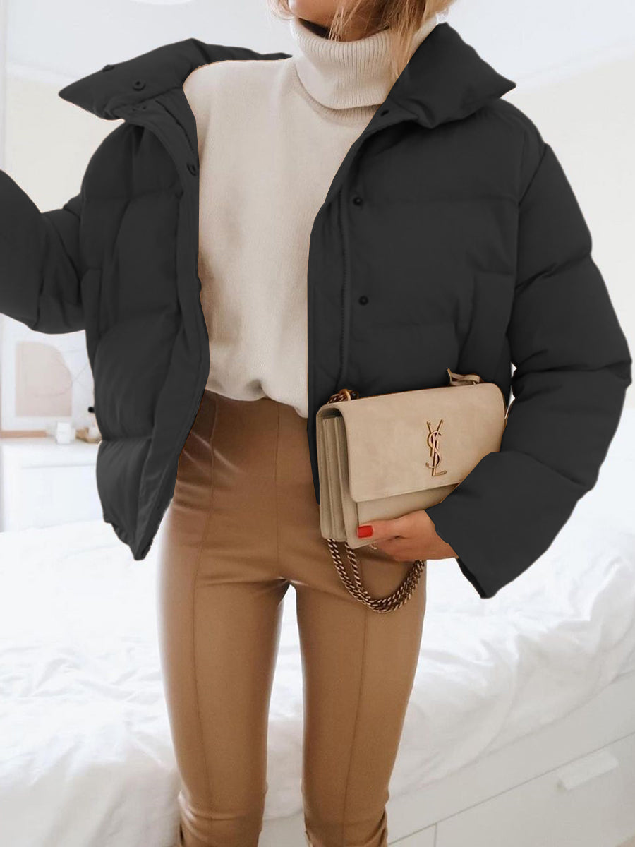 Fashion Solid Color Casual Warm Jacket