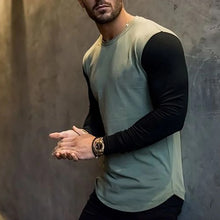 Load image into Gallery viewer, Fashion Colorblock Men&#39;s Long Sleeve T-Shirt

