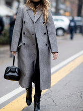 Load image into Gallery viewer, Ladies Suit Collar Double-breasted Casual Solid Color Coat
