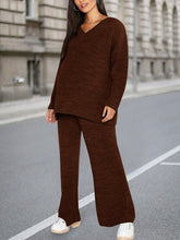 Load image into Gallery viewer, V-neck Long-sleeved Top Trousers Knitted Maternity Suit
